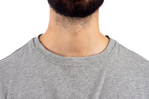 Grey-mens-crew-neck-t-shirt-neckline-detail-view
