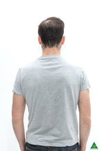 Load image into Gallery viewer, Grey-mens-crew-neck-short-fit-t-shirt-back-view.jpg
