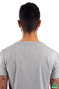 Grey-mens-v-neck-t-shirt-back-closeup-view.jpg