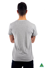 Load image into Gallery viewer, Grey-mens-v-neck-t-shirt-back-view.jpg
