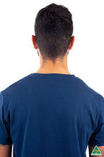 Load image into Gallery viewer, Navy-mens-crew-neck-t-shirt-back-closeup-view.jpg
