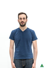 Load image into Gallery viewer, Navy-mens-v-neck-short-fit-t-shirt-front-view.jpg
