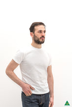 Load image into Gallery viewer, White-mens-crew-neck-short-fit-t-shirt-front-pose-view.jpg
