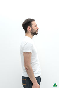 White-mens-v-neck-short-fit-t-shirt-front-pose-view.jpg