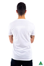 Load image into Gallery viewer, White-mens-v-neck-t-shirt-back-view.jpg
